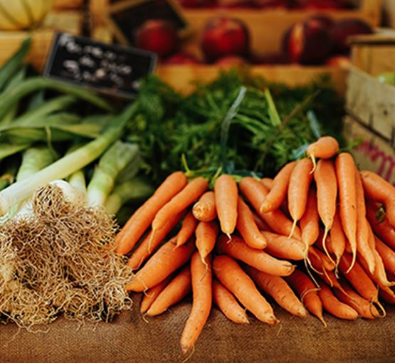 Veggies sitting out on a table