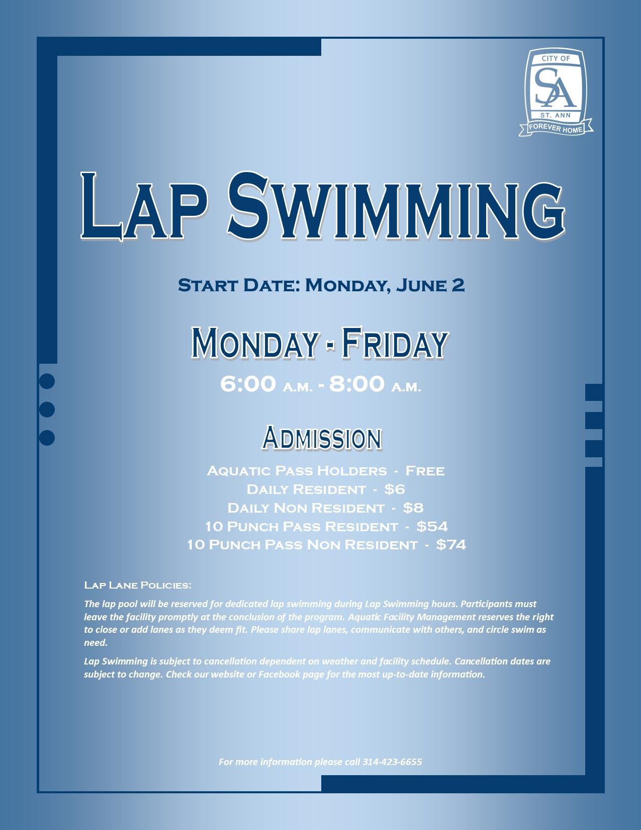 Lap Swimming Flyers